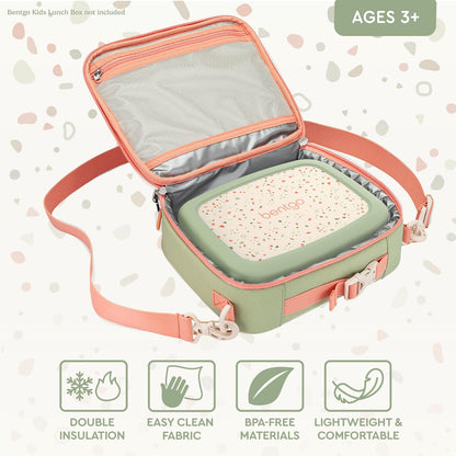 Bentgo Kids Lunch Bag - Durable, Double-Insulated Lunch Bag for Kids 3+; Holds Lunch Box, Water Bottle, & Snacks; Easy-Clean Water-Resistant Fabric & Multiple Zippered Pockets (Mermaid)