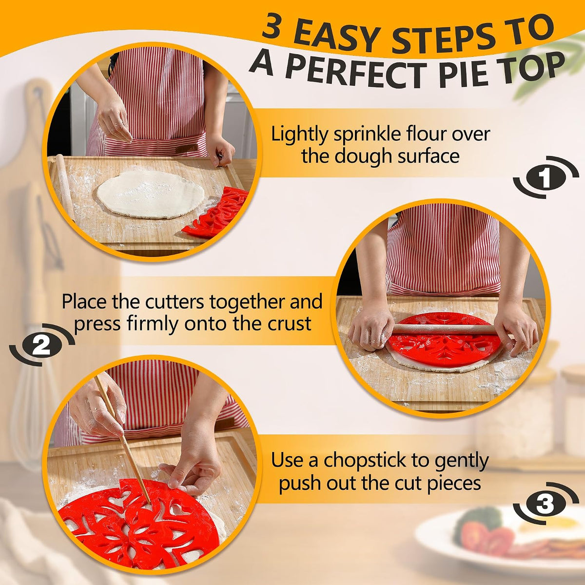 2 Pack Pie Crust Cutter, 10 Inch Heart Design for Decorate Pie Crusts