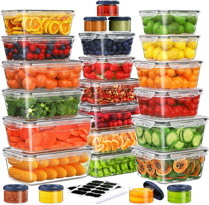 28 Pieces Food Storage Containers with Lids EXTRA LARGE Freezer Containers for Food BPA-Free Meat Fruit Vegetables Plastic Containers with lids Storage Airtight Leak-Proof Food Boxes for Kitchen