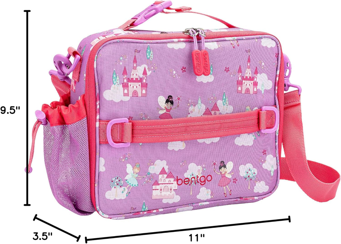 Bentgo Kids Lunch Bag - Durable, Double-Insulated Lunch Bag for Kids 3+; Holds Lunch Box, Water Bottle, & Snacks; Easy-Clean Water-Resistant Fabric & Multiple Zippered Pockets (Mermaid)