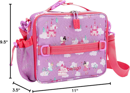 Bentgo Kids Lunch Bag - Durable, Double-Insulated Lunch Bag for Kids 3+; Holds Lunch Box, Water Bottle, & Snacks; Easy-Clean Water-Resistant Fabric & Multiple Zippered Pockets (Mermaid)