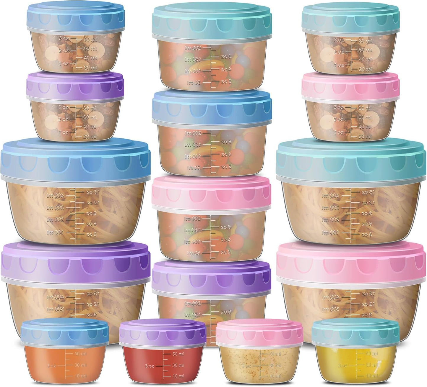 32 PCS Food Storage Containers with Lids (16 Containers & 16 Lids), Unbreakable Storage Bowls With lids, BPA Free Meal Prep Containers Set, Dishwasher & Microwave Safe