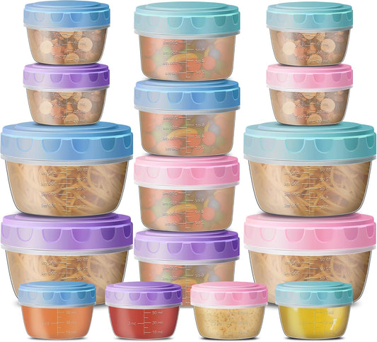 32 PCS Food Storage Containers with Lids (16 Containers & 16 Lids), Unbreakable Storage Bowls With lids, BPA Free Meal Prep Containers Set, Dishwasher & Microwave Safe