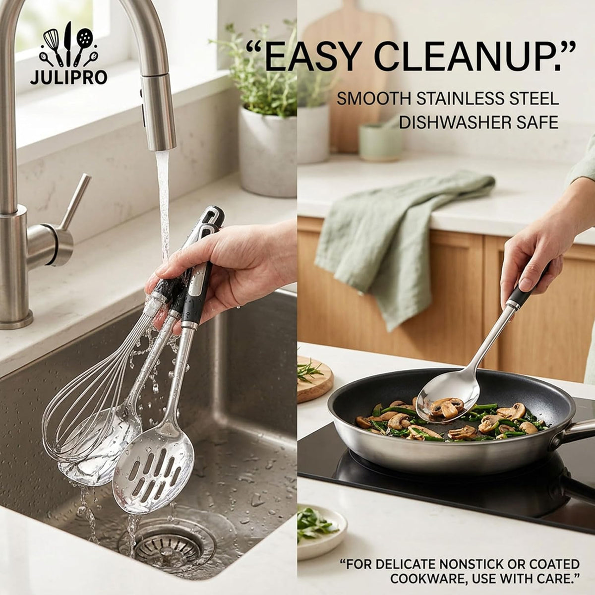 Stainless Steel Cooking Spoon Set, Serving,Slotted & Ladle
