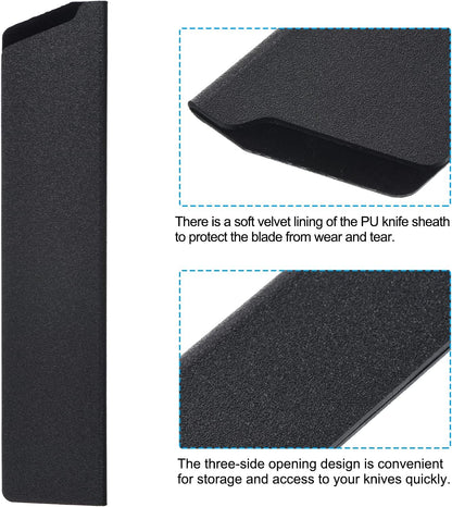 PATIKIL ABS Knife Cover Sleeves for 8" Chef Knife, Knives Edge Guard Blade Protector Universal Knife Sheath for Home Kitchen, Black