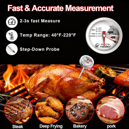 Oven Thermometer 2.75-Inch Dual Scale, 50-300°C/100-600°F, NSF 2‑Pack