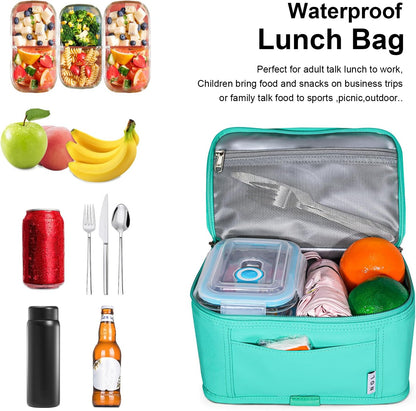 NOL Mini Insulated Lunch Bag for Women Men Kids | Small Leakproof Reusable Lunch Tote | Fits 6 Cans 330ml | Thermal Cooler for Work School Picnic Camping, Navy blue