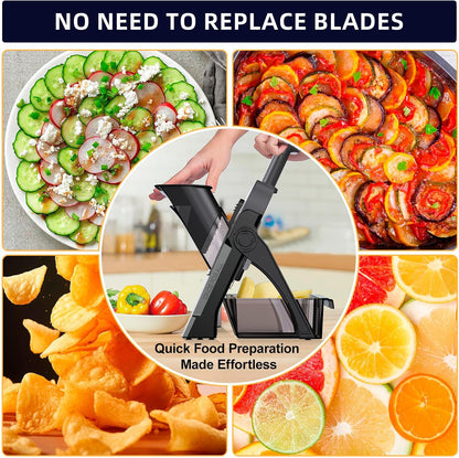 7-in-1 Safe Mandoline Slicer for Kitchen, Vegetable Slicer with Container