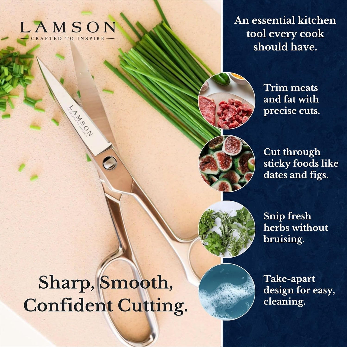 Lamson Kitchen Shears, 8 In Forged Take Apart Poultry Scissors