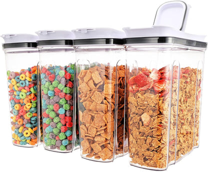 Food Dispenser Set, Airtight Food Storage Container with Lid 1.5L,2PCS BPA-FREE Plastic Pantry Organization Canisters for Nuts Quinoa Coffee and More Dry Food in Kitchen