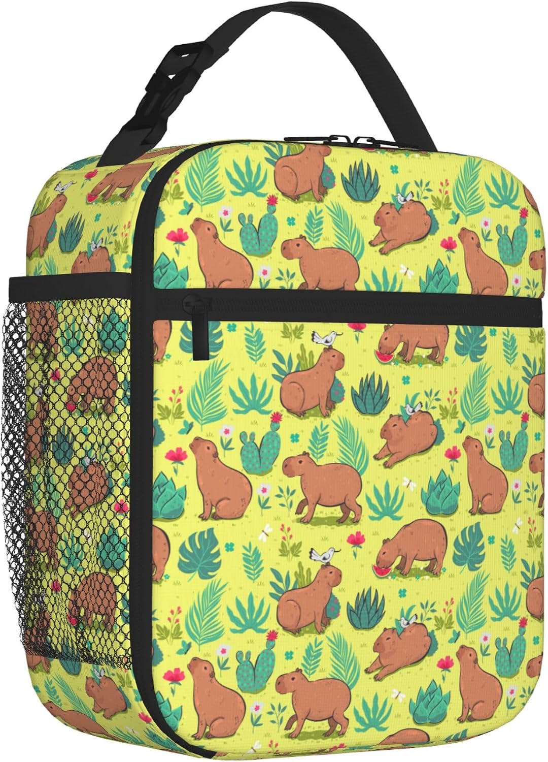 Dinosaur Volcano Insulated Lunch Bag for Women & Men, Reusable Leak-Proof Lunch Box with Cooler Compartment, Lunch Tote for Adults Work Travel Picnic Durable & Washable