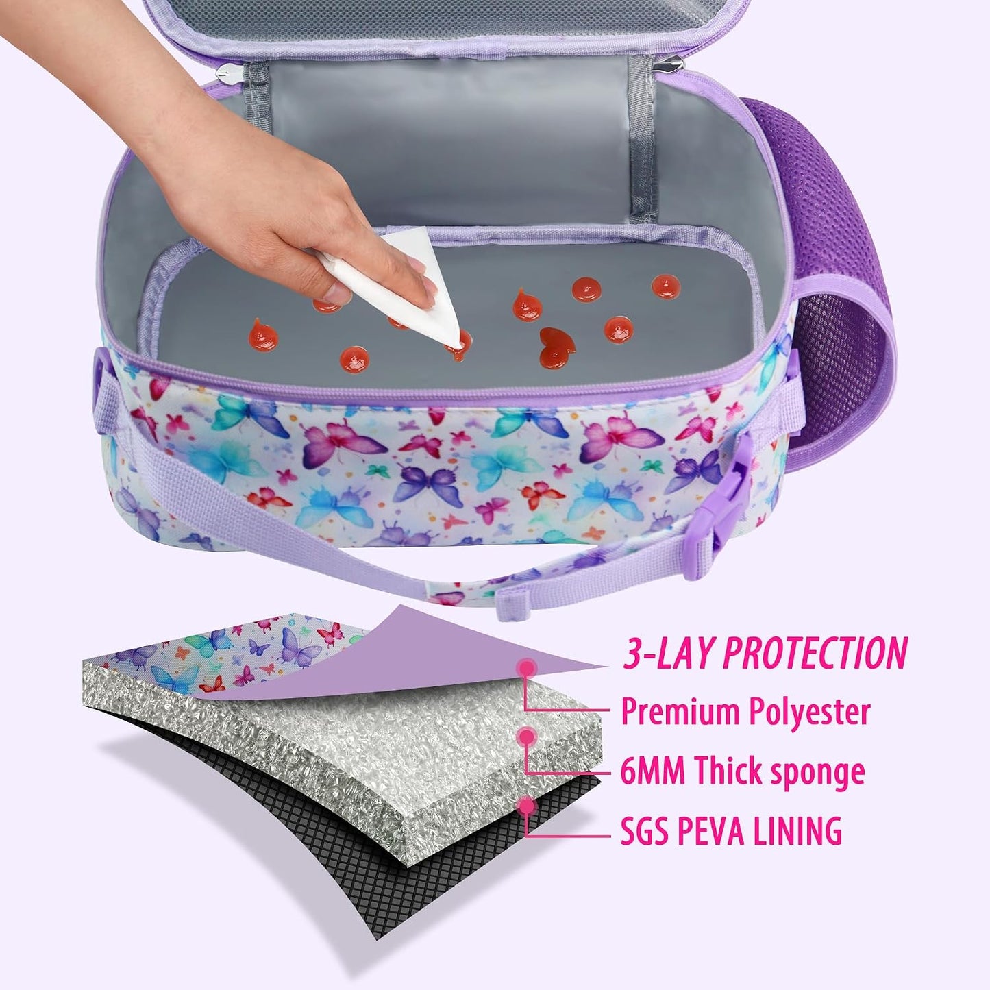 RLGPBON Kids Lunch Bag,Insulated Lunch Box for Girls,Lunch Bag Toddler Teen,School Daycare Cute Travel bags