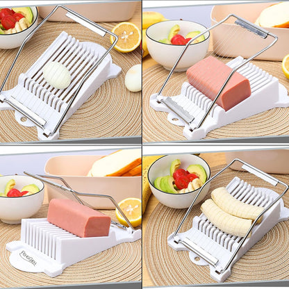 FENGCHEN Luncheon Meat Slicer, Spam Cutter with 10 Stainless Steel Wires, Slice Tool for Boiled Eggs, Banana, Avocado, Black