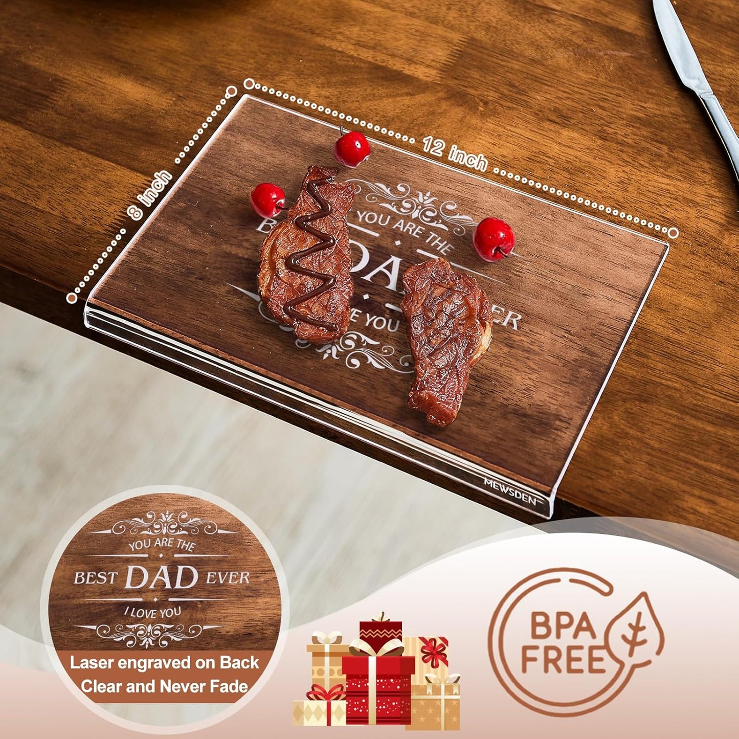 Acrylic Cutting Board with Counter Lip, Clear Cutting Boards for Countertop Protector, Cutting Board for Kitchen Counter, Non-Slip Dough Mat, Kitchen Decor Gadgets House Warming Gifts(24"x18")