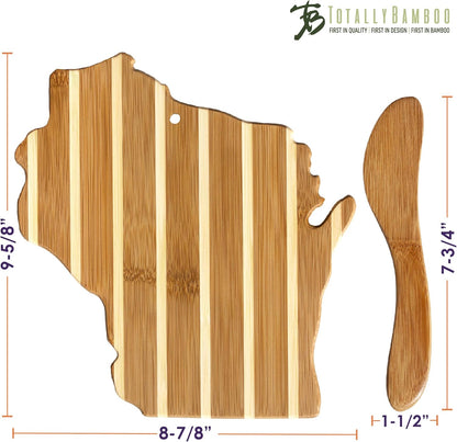Totally Bamboo California Charcuterie Board with Spreader Knife Gift Set, 11-3/8" x 8-7/8"