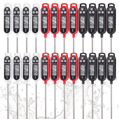 Copkim Instant Read Meat Thermometer Long Probe,Black, White, Red