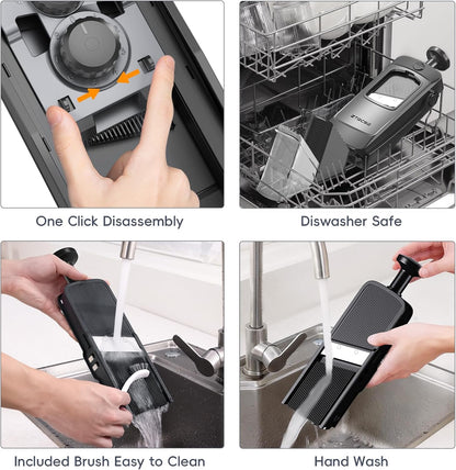 Safe Mandoline Slicer for Kitchen, Vegetable & Food Cutter, Easy to Clean