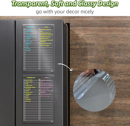 JJPRO Non-Magnetic Clear Weekly Planner & to Do List for Fridge, 8.5"x13" Dry Erase to Do List WhiteBoard,Reuasble Weekly Calendar for Refrigerator,Cabinet,Wall&Glass, All Smooth Surfaces