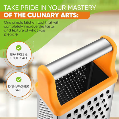 Spring Chef Stainless Steel XL Cheese Grater for Kitchen, Green