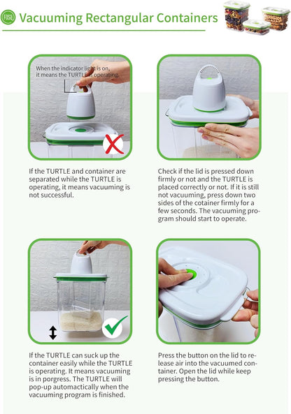FOSA Vacuum Seal Containers (3-Pack, 34oz) – Airtight Food Storage Containers for Freshness | BPA-Free, Dishwasher Safe | Ideal for Meal Prep, Leftovers, Dry Goods (Pump Sold Separately)