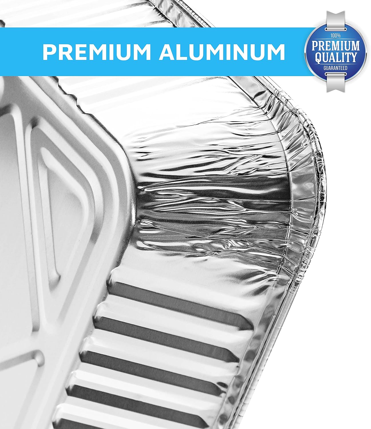 MontoPack Half-Size Aluminium Foil Lids | [100 Pack] Perfect Fit for 9x13 Roasting Pans | Premium Quality for Baking & Catering | Disposable Food Prep Containers Lids