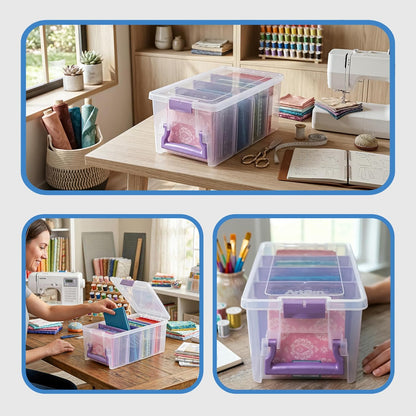 ArtBin Semi Satchel Portable Craft Organizer with 3 Dividers - Clear Plastic Storage Case for Art & Craft Supplies