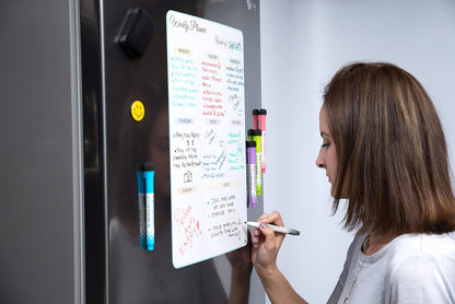 17x12 inch Dry Erase Whiteboard - Magnetic Fridge Calendar - White Board Calendar for Refrigerator