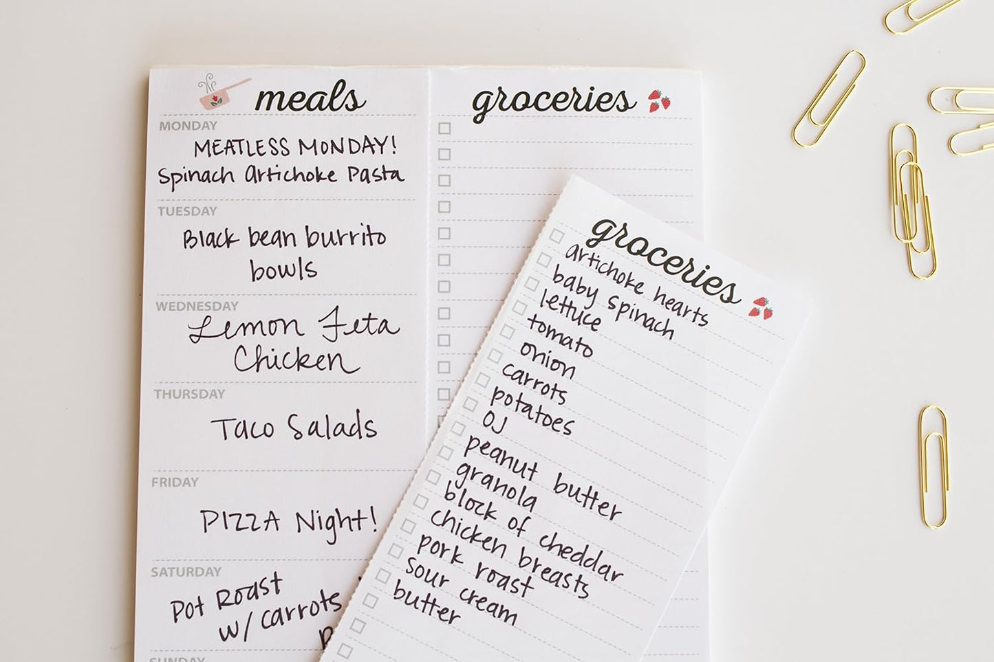 Weekly Magnetic Meal Planner Notepad By Julianne & Co - Food Planning Organizer And Grocery List Pad, 52 Premium A5 Pages, with Tear Away Perforated Shopping List (Blue China Print WITH Fridge Magnet)