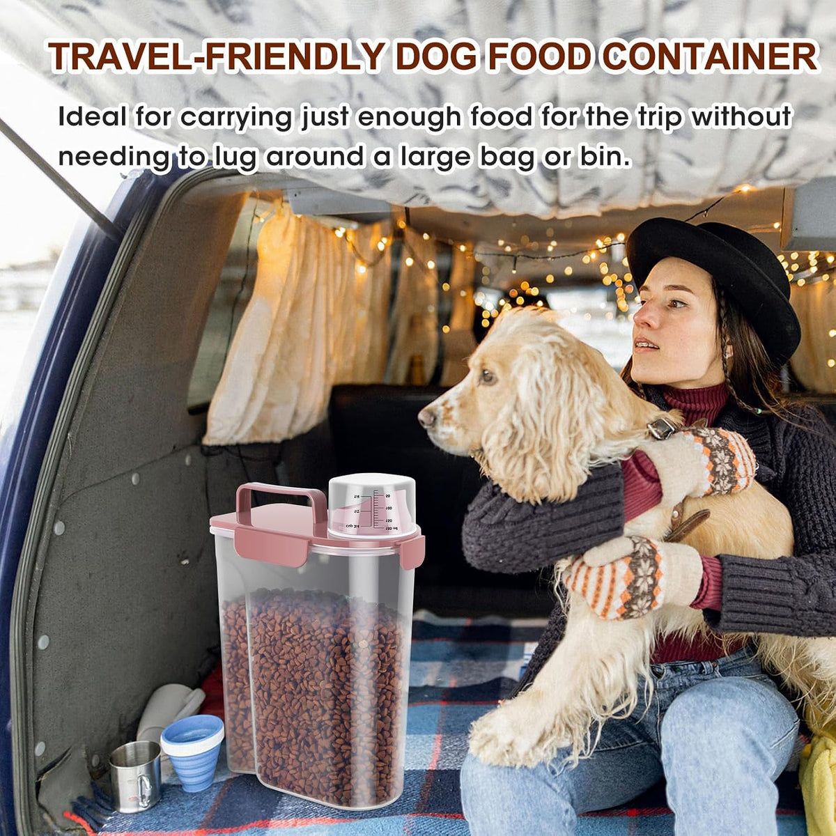 TBMax 10 Lbs Cat Dog Food Storage Container, 2026 Upgraded Large Pouring Container for Pet Food Storage, Bird Seed Dispenser, Portable Travel Kibble Holder -Dark Green
