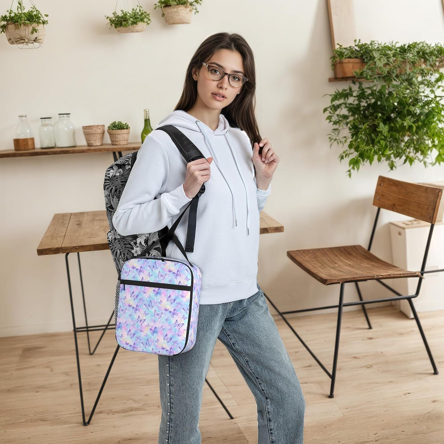 Dinosaur Volcano Insulated Lunch Bag for Women & Men, Reusable Leak-Proof Lunch Box with Cooler Compartment, Lunch Tote for Adults Work Travel Picnic Durable & Washable