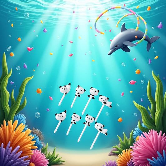 8Pcs White Cute Fun Bento Picks,Food Picks for Kids,School Lunch Accessories for Kids,Cute Animal Fruit Toothpicks,Fruit Food Toothpicks,Lunch Bento Box Picks for Toddler Cocktail Picks Bar Tools