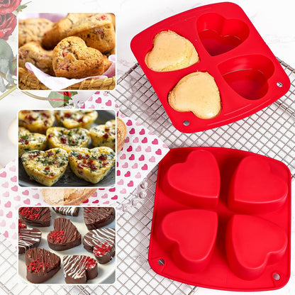 Webake 3PCS Silicone Air Fryer Muffin Pan for Baking 4 Cavity Air Fryer Egg Bites Silicone Mold, Nonstick BPA Free Muffin Tins