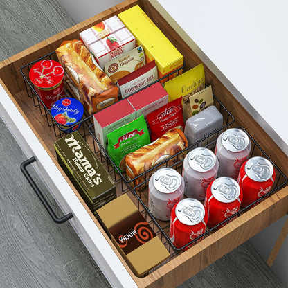 Joben Oligey 12 PACK (3 Szie) Small Wire Storage Baskets for Organizing,Pantry Organization Bins for Cabinets, Metal Basket for Kitchen, Bathroom Organizer (Black)