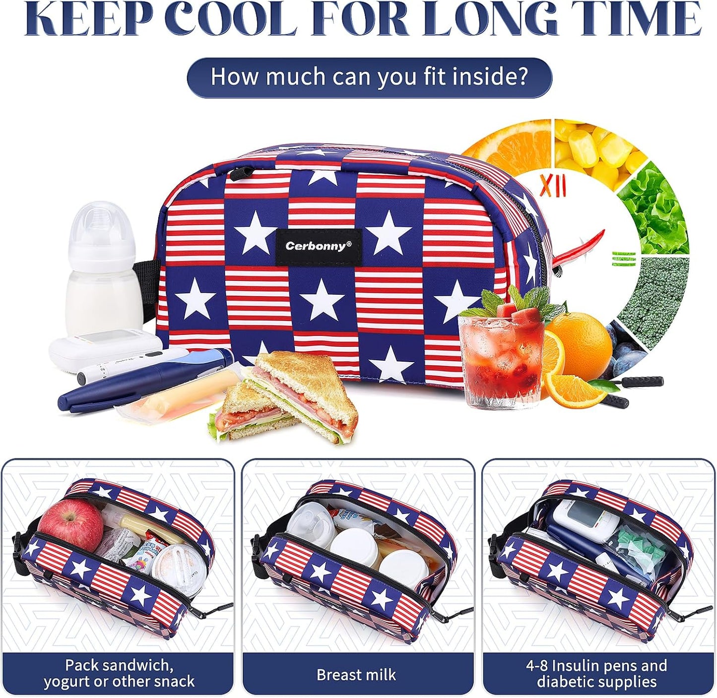Cerbonny Freezable Cooler Bag for Work/School Travel - Mini Insulated Bag Fit For Yogurt