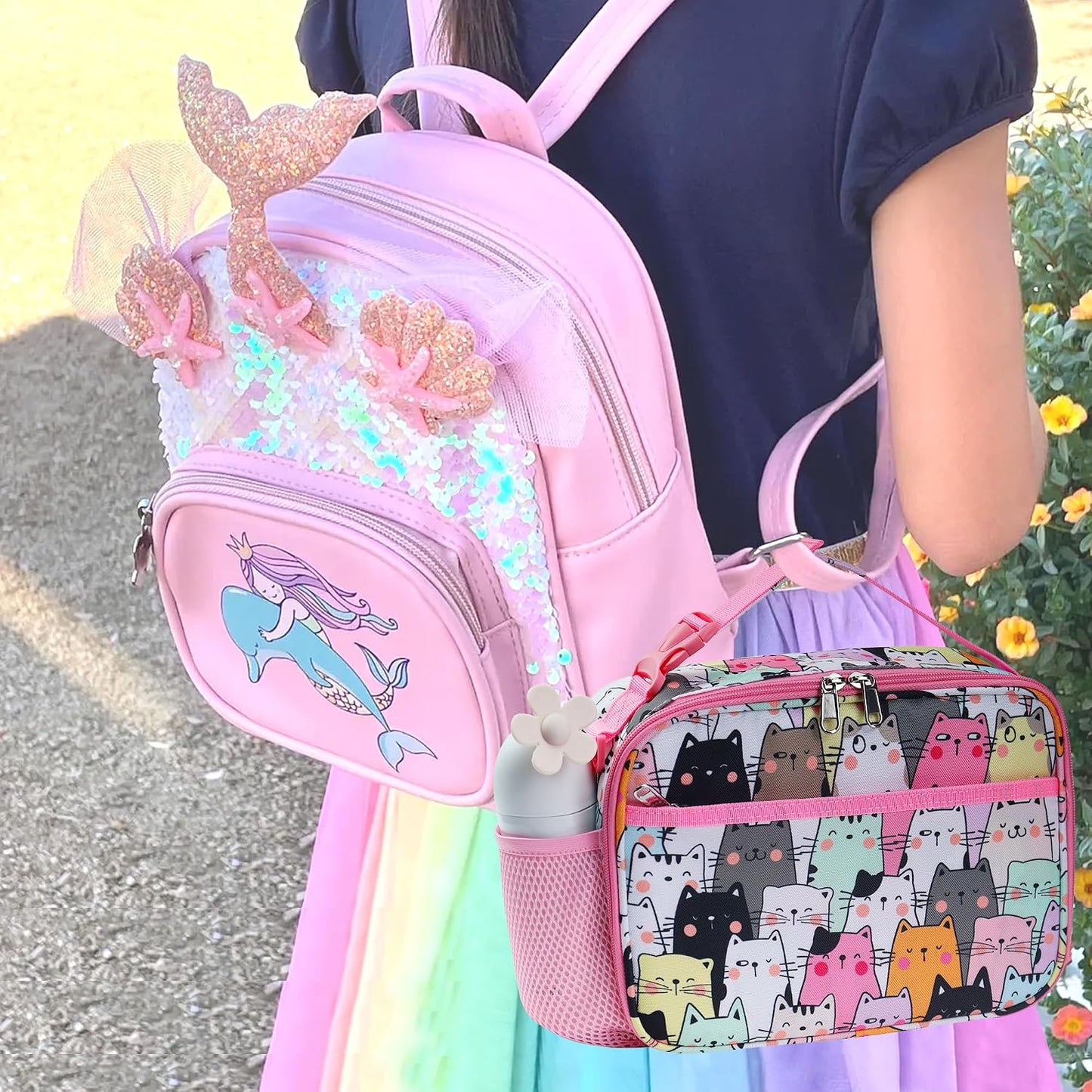 RLGPBON Kids Lunch Bag,Insulated Lunch Box for Girls,Lunch Bag Toddler Teen,School Daycare Cute Travel bags