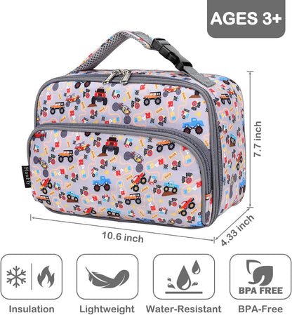 FlowFly Kids Lunch box Insulated Soft Bag Mini Cooler Back to School Thermal Meal Tote Kit for Girls, Boys, Astronaut - Colors A