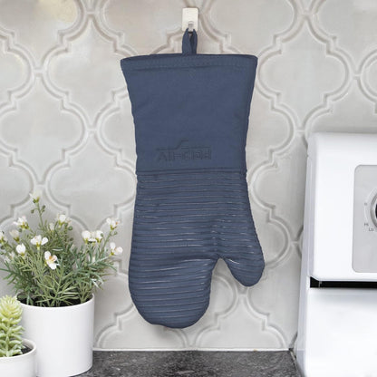 All-Clad Silicone Oven Mitts: Heat Resistant up to 500 Degrees - 100% Cotton & Silicone, 14"x7" Oven Mitt for Kitchen and Barbeque, Pewter