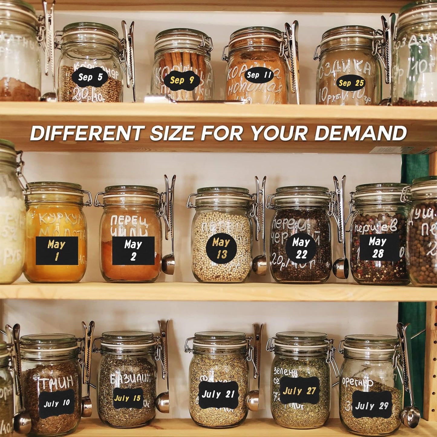 Hianjoo 218 PCS Chalkboard Labels with 4 Pens, Erasable and Reusable Waterproof Blackboard Stickers Label for Decorating Mason Jars, Pantry, Home and Office, Scrapbooking