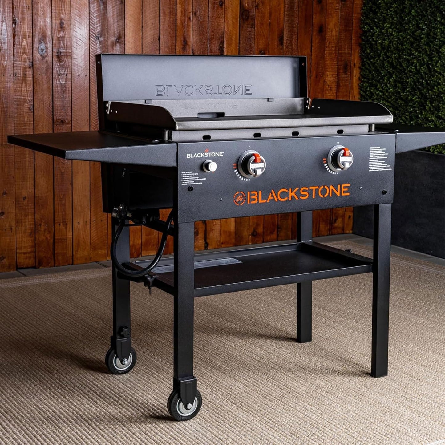 Blackstone Omnivore Outdoor Flat Top Gas Griddle w/Hard Cover, 28” - for Breakfast, BBQ & Grilling w/Steel Cooking Surface, Folding Side Shelves, Rear Grease System & Push-Button Ignition