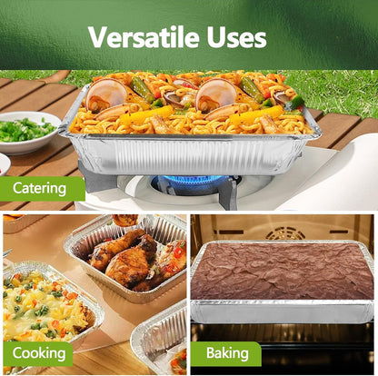 Thickened 35 Pack Heavy Duty Aluminum Pans, 8x8 Small Disposable Aluminum Baking Pans, Square Tin Foil Roasting Tray for Cooking, Meal Prep, Catering, Events, Carton Packaging