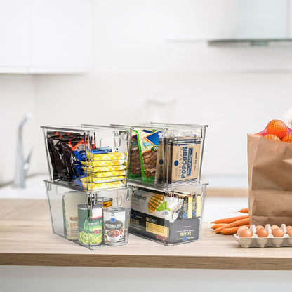 CLEARSPACE Plastic Storage Bins with Lids XL – Perfect Kitchen Organization or Pantry Storage – Fridge Organizer, Pantry Organization and Storage Bins, Cabinet Organizers