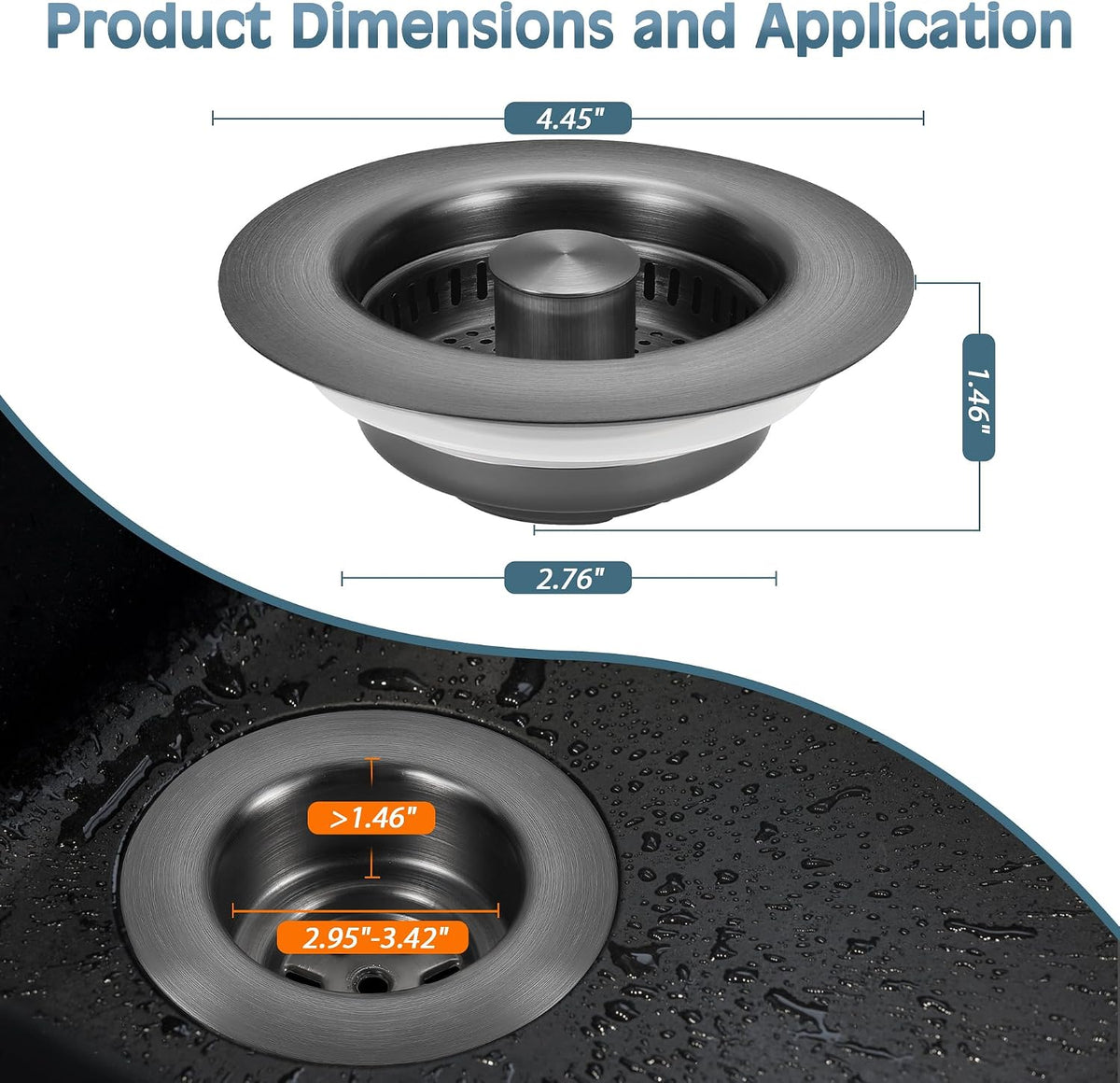TGOSOMT Kitchen Sink Drain Strainer Stopper
