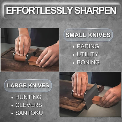 Rolling Knife Sharpener Kit with Diamond & Ceramic Disc (Stainless Steel)