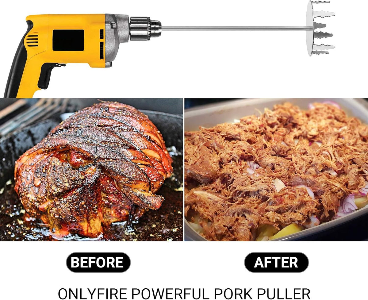 Onlyfire 4 Inch Stainless Steel Pork Puller, Upgraded Ultra-Sharp