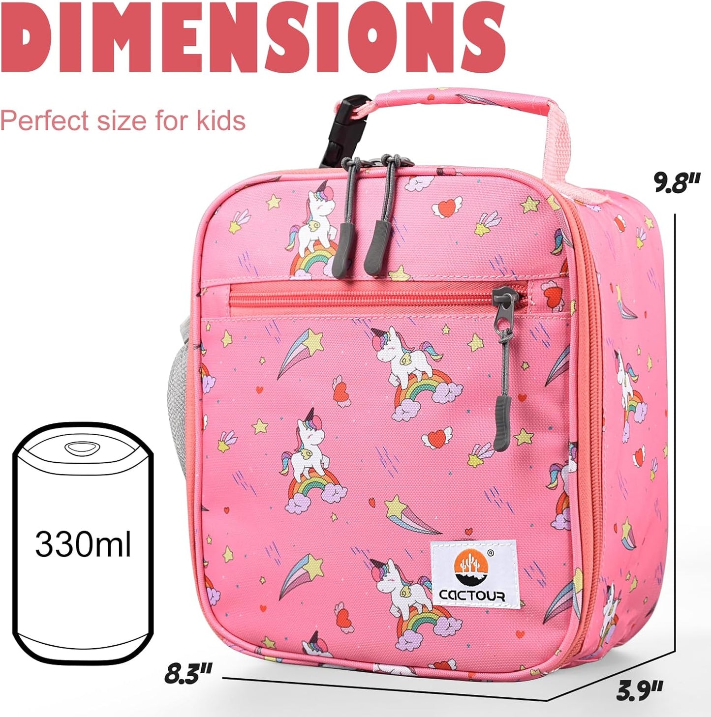 CaCTOUR Lunch Box Kids,Premium Insulated Lunchbox for Girls Boys,Soft Mini Cooler Bag Back to School Thermal Reusable Lunch Bag for Work School Picnic (Blue)