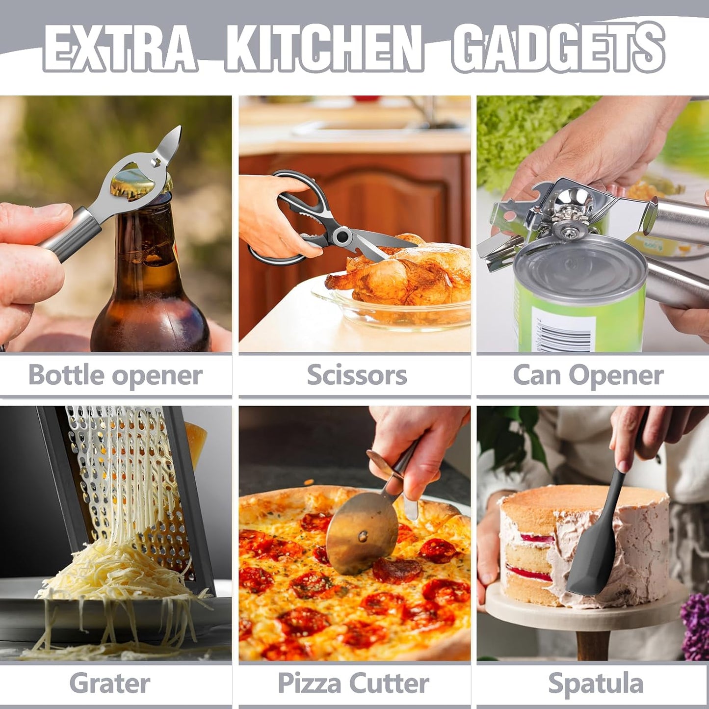 Umite Chef Food Grade Thickened Silicone (Stainless Steel Core) Kitchen Gadgets Tools Set - Kitchen Cooking Utensils Set, Heat Resistant Kitchen Spatula Tools Set