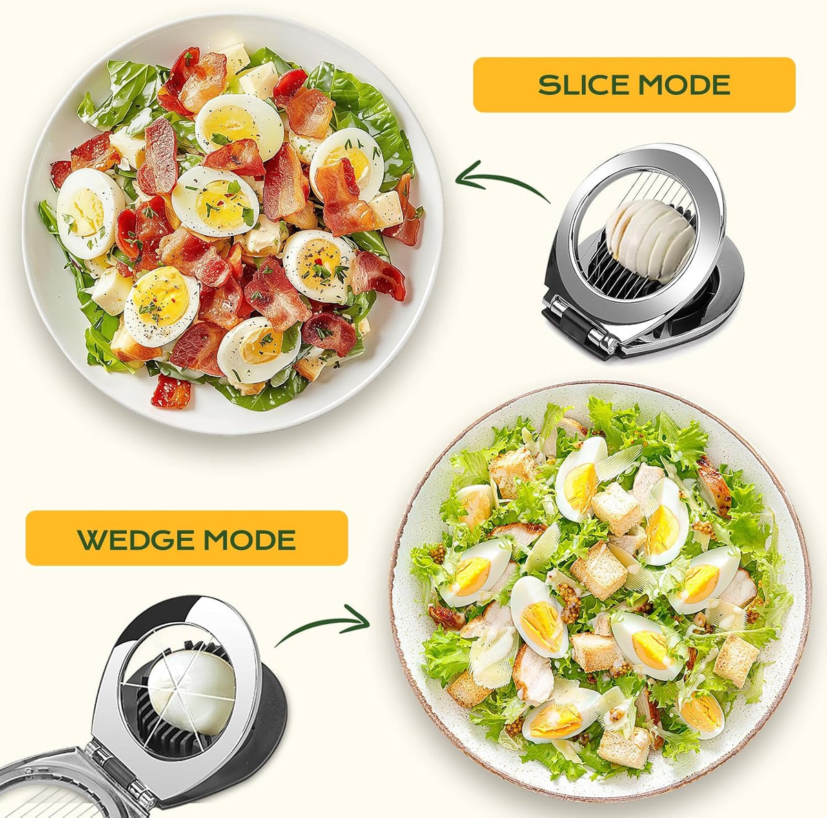 BIBURY Egg Slicer for Hard Boiled Eggs, Heavy Duty Aluminium Fruit Slicer