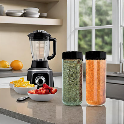 JARMING COLLECTIONS 16oz Glass Spice Shakers with Lids – Large Seasoning Containers with Shaker Tops for Kitchen, Pantry & Herb Storage