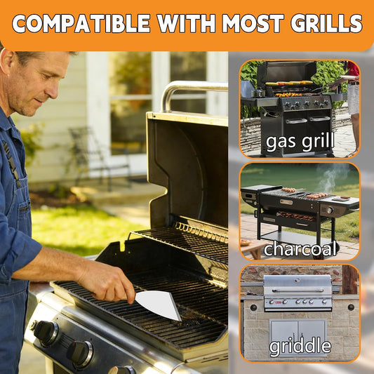 15PCS All-in-One Grill Cleaning Kit with Grill Brush & Scraper for Gas, Charcoal & Griddle, Bristle Free BBQ Grill Cleaner, Grill Cleaning Tools & Accessories, BBQ Gift for Daddy