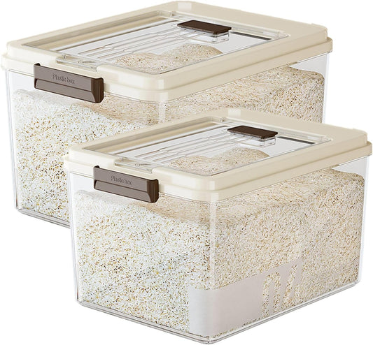 Saim Rice & Flour Storage Container, Food Grade PP PET BPA-Free, Large Capacity 20lbs & 30lbs Clear Lid,Kitchen Pantry Organization Dry Food Cereal Grain Sugar Pasta Canister